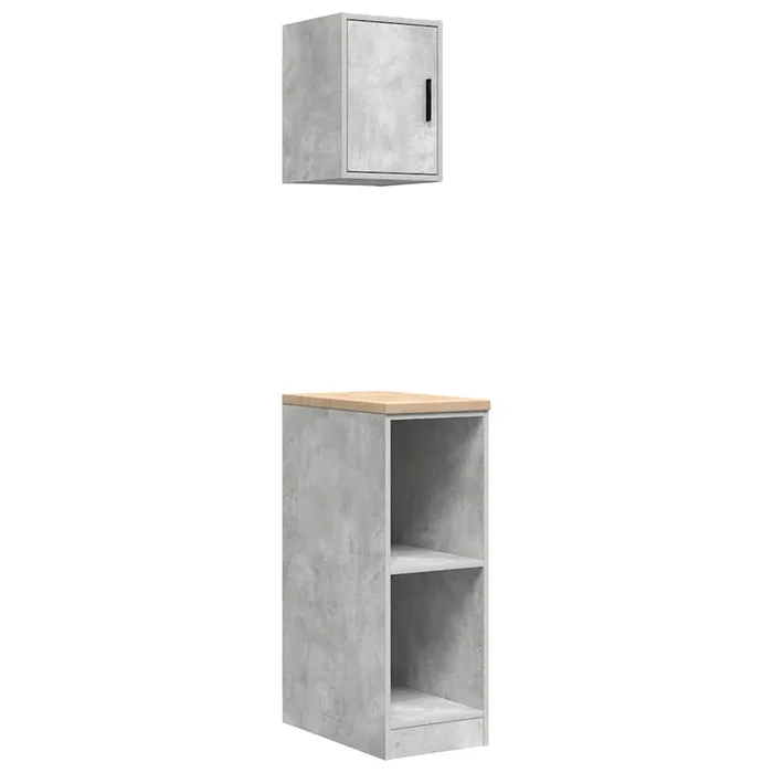 vidaXL Armarios 2 uds para garaje madera de ingeniería ris hormigón (4)