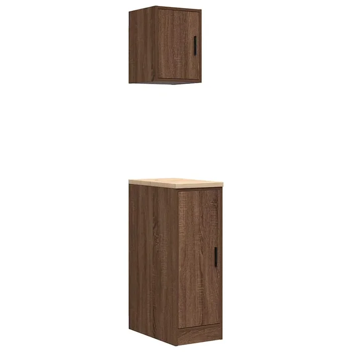 vidaXL Armarios 2 uds para garaje madera ingeniería marrón roble