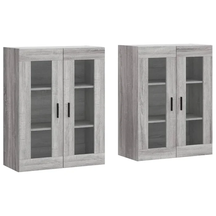 vidaXL Armarios de pared 2 uds madera de ingeniería gris Sonoma (13)