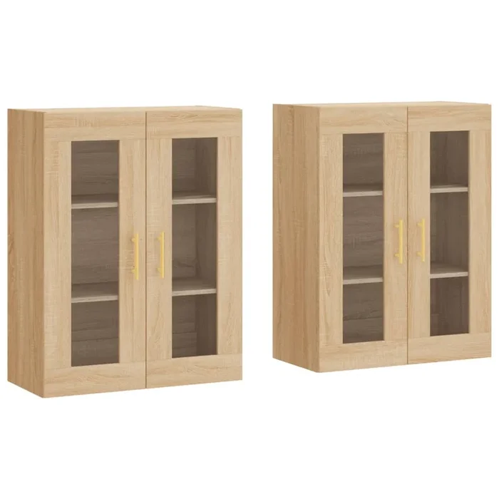 vidaXL Armarios de pared 2 uds madera de ingeniería roble Sonoma (6)