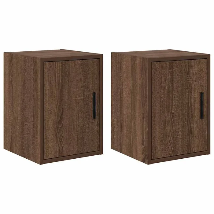 vidaXL Armarios de pared 2 uds para garaje madera marrón roble