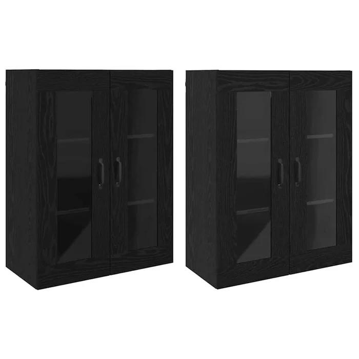 vidaXL Armarios Montados en la Pared 2 pcs Roble negro (2)