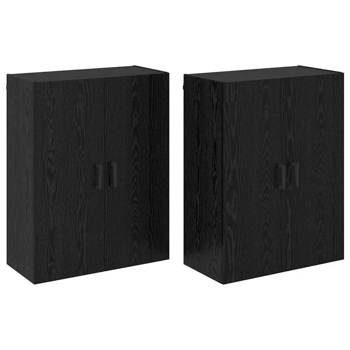 vidaXL Armarios Montados en la Pared 2 pcs Roble negro (6)