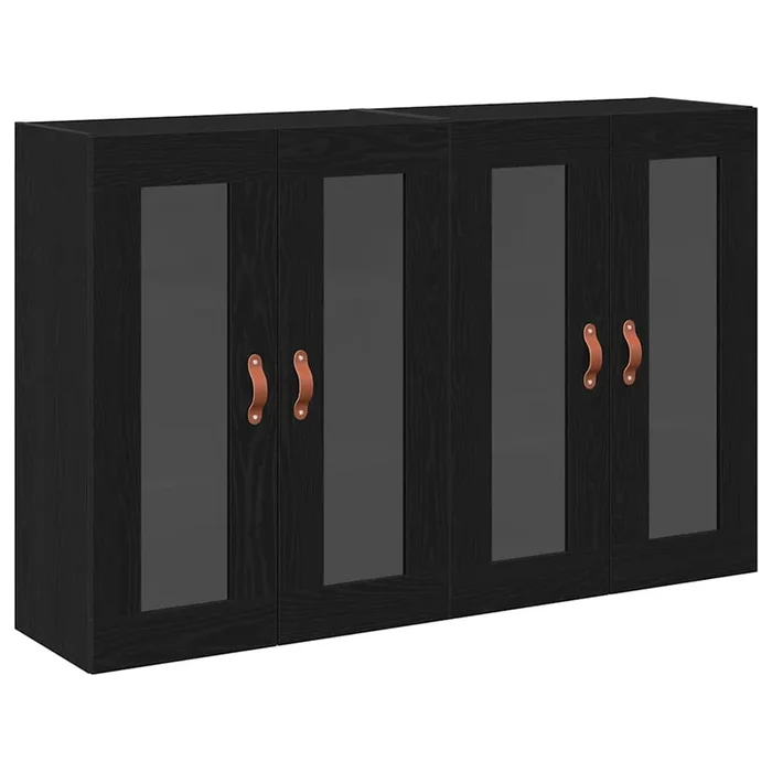vidaXL Armarios Montados en la Pared 2 pcs Roble negro
