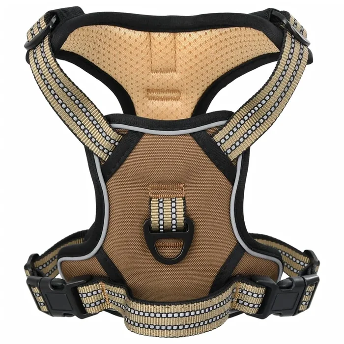vidaXL Arnés para perros con bandas reflectantes ajustables marrón S (2)