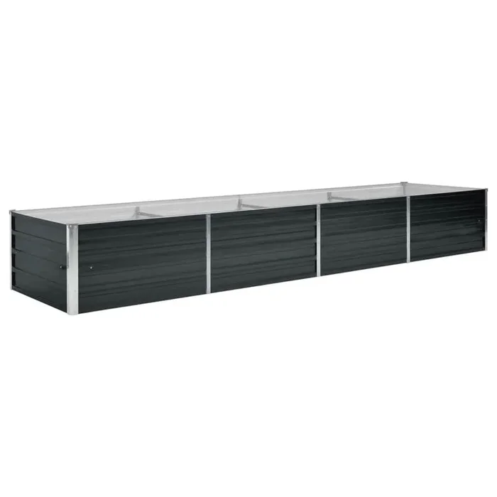 vidaXL Arriate de acero galvanizado gris antracita 320x80x45 cm
