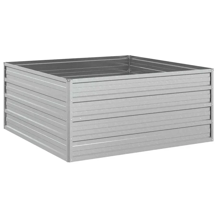 vidaXL Arriate de acero galvanizado plateado 100x100x45 cm