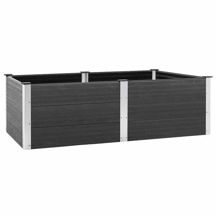vidaXL Arriate de WPC gris 200x100x54 cm