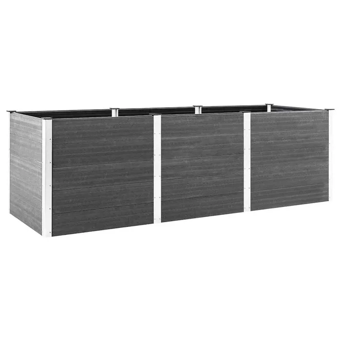 vidaXL Arriate elevado de WPC gris 300x100x91 cm