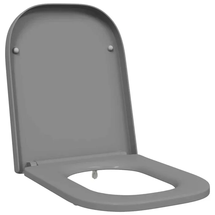 vidaXL Asiento de Inodoro de Liberación Rápida Gris 44.5 x 35 x 3.6 cm