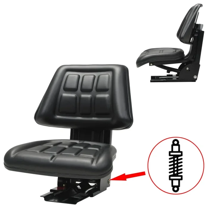 vidaXL Asiento de tractor con suspensión negro (2)