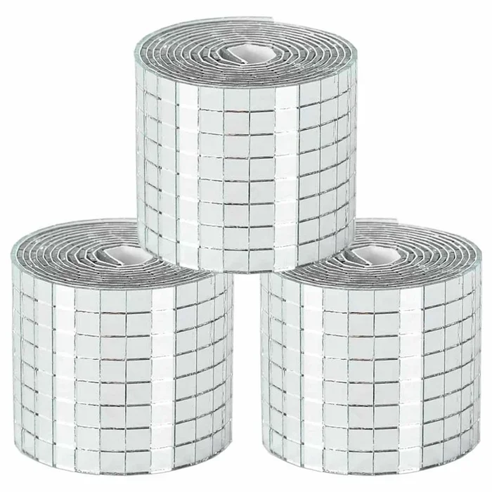 vidaXL Azulejo de Espejo Mosaico 3 pcs Plateado 100 x 4 cm Cristal