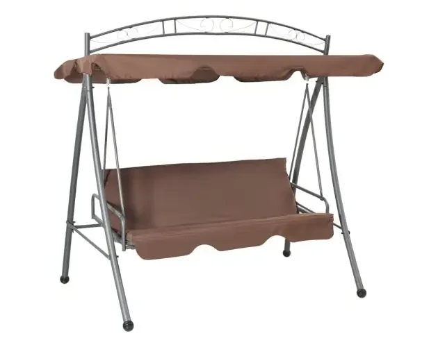 vidaXL banco columpio convertible de exterior con dosel color café | Brico Depôt Premium