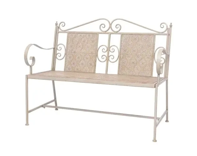 vidaXL banco de jardín acero blanco vintage 115 cm | Brico Depôt Fatto A Mano