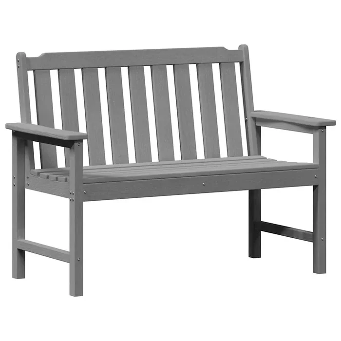 vidaXL Banco de jardín con cojín Gris Claro 120 x 59 x 88cm HDPE