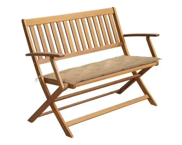 vidaXL banco de jardín con cojín madera maciza de acacia 120 cm | Brico Depôt Migliore Qualità