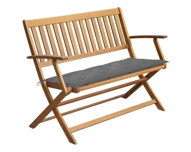 vidaXL banco de jardín con cojín madera maciza de acacia 120 cm | Brico Depôt Offerta Limitata
