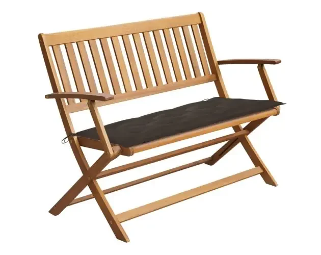 vidaXL banco de jardín con cojín madera maciza de acacia 120 cm | Brico Depôt Sconto