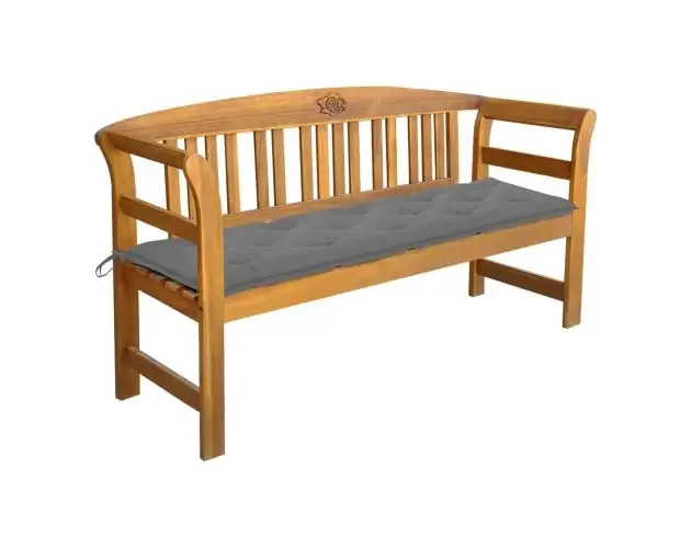 vidaXL banco de jardín con cojín madera maciza de acacia 157 cm | Brico Depôt Economico