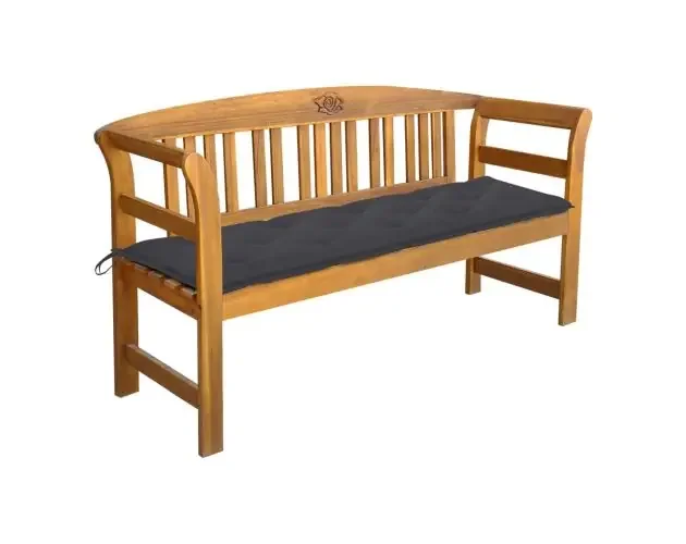 vidaXL banco de jardín con cojín madera maciza de acacia 157 cm | Brico Depôt Sconto