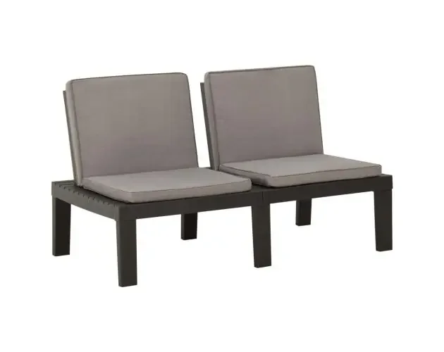 vidaXL banco de jardín con cojines plástico gris | Brico Depôt Bestseller