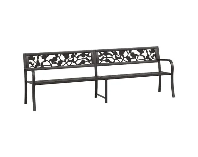 vidaXL banco de jardín doble 246 cm acero negro | Brico Depôt Prezzo Di Fabbrica