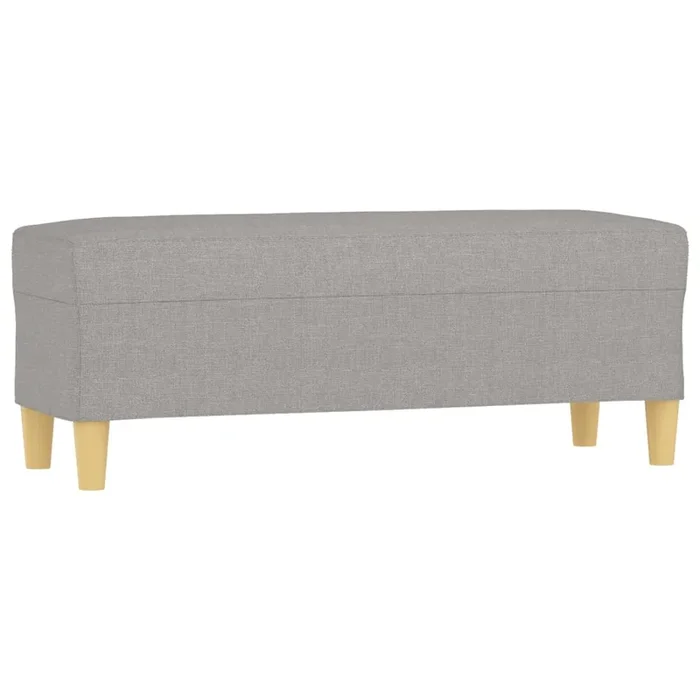 vidaXL Banco de tela gris claro 100x35x41 cm (3)