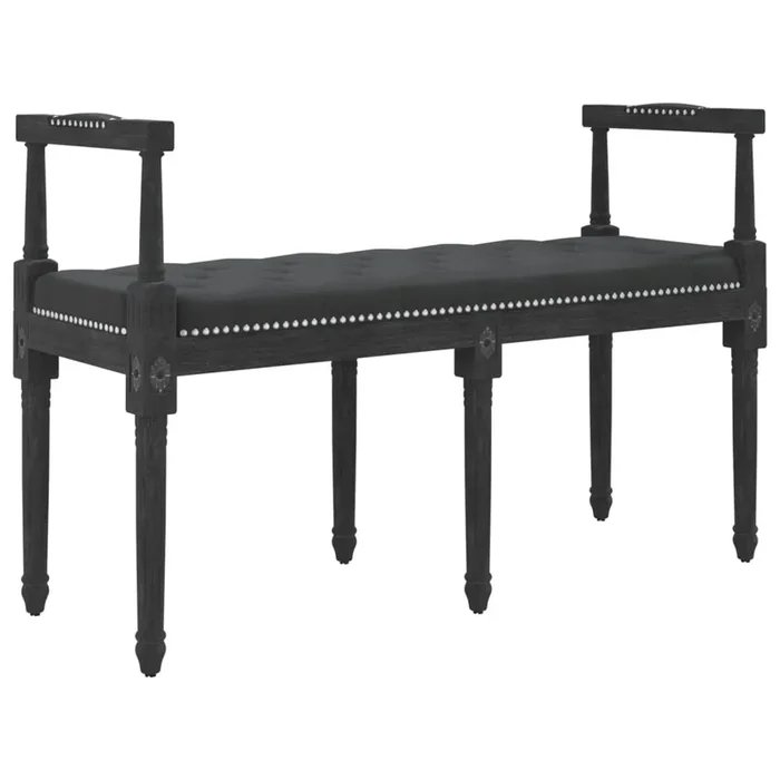 vidaXL Banco de terciopelo negro 110x40x70 cm