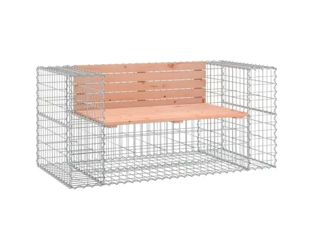 vidaXL banco jardín diseño gaviones madera abeto douglas 143x71x65,5cm | Brico Depôt All’Ingrosso