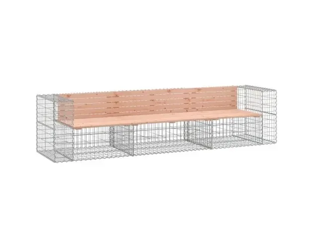 vidaXL banco jardín diseño gaviones madera abeto douglas 287x71x65,5cm | Brico Depôt Ultimissimo Modello
