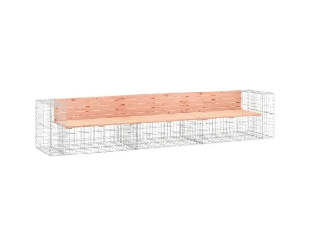 vidaXL banco jardín diseño gaviones madera abeto douglas 347x71x65,5cm | Brico Depôt Più Venduto