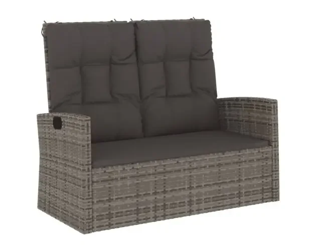 vidaXL banco jardín reclinable y cojines ratán sintético gris 118 cm | Brico Depôt Promozione Esclusiva