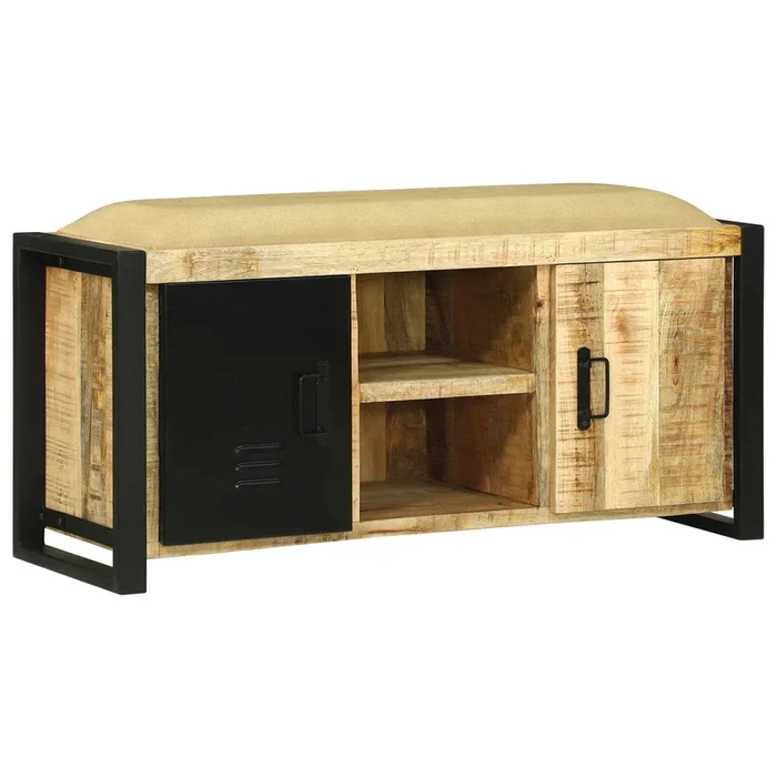 vidaXL Banco Marrón 100 x 35 x 50 cm Madera maciza de Mango
