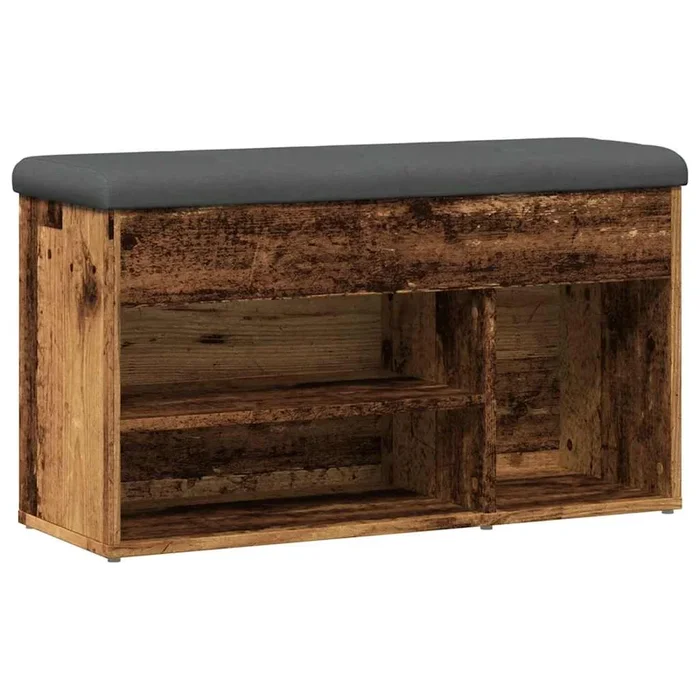 vidaXL Banco zapatero madera de ingeniería madera vieja 82x32x45,5 cm