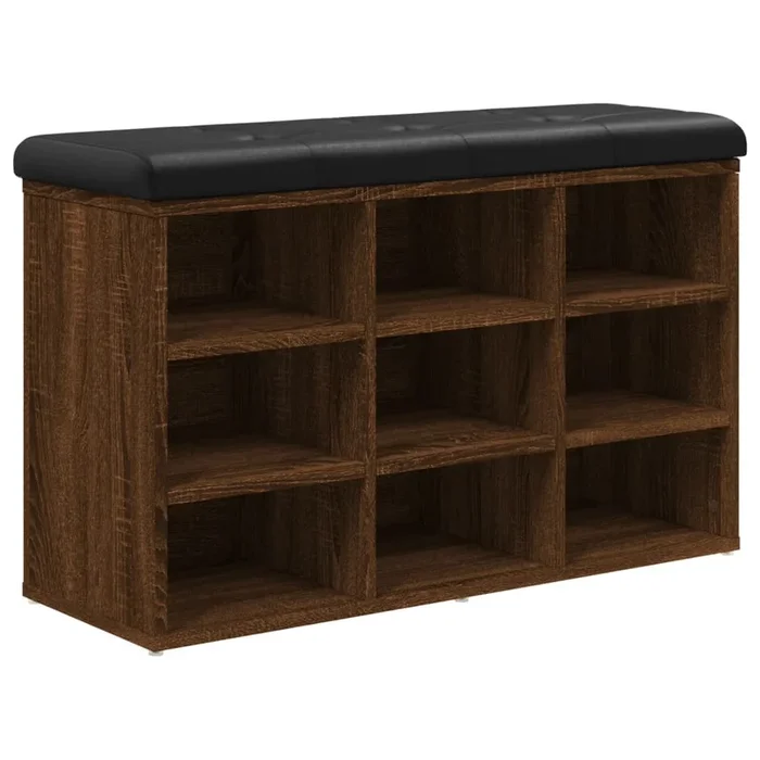 vidaXL Banco zapatero madera de ingeniería marrón roble 82x32x50 cm