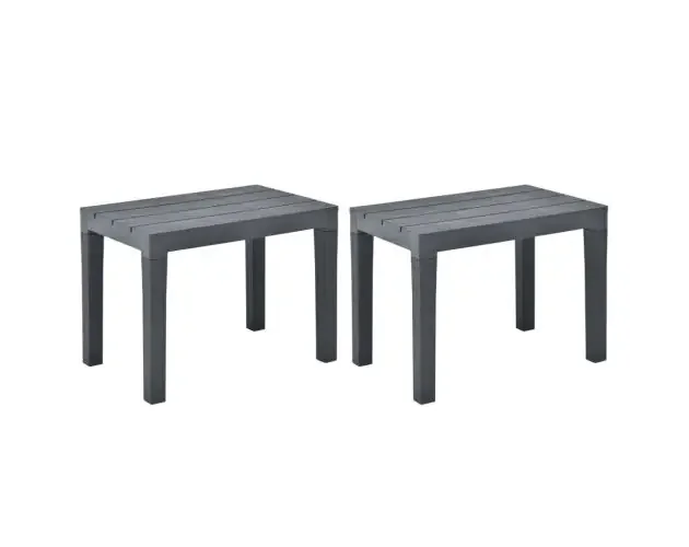 vidaXL bancos de jardín 2 unidades plástico gris antracita | Brico Depôt Premium