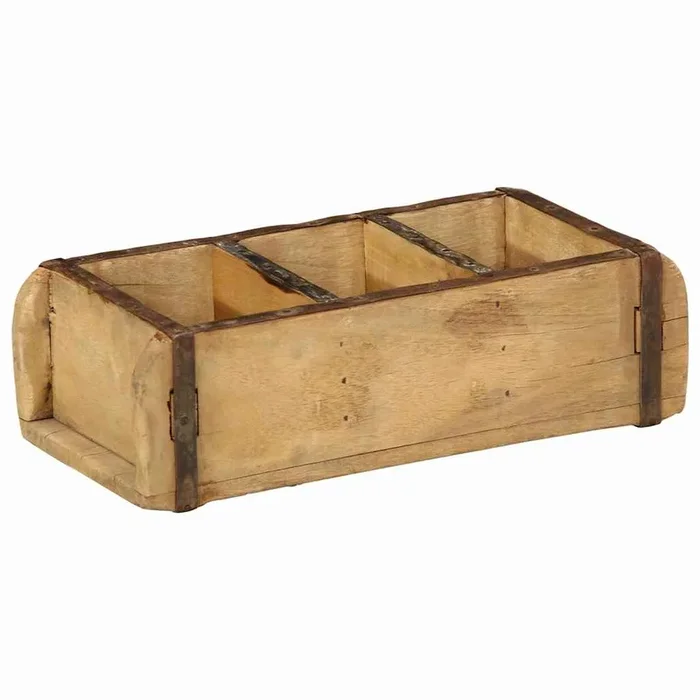 vidaXL Bandeja con almacenamiento Marrón 30 x 14 x 9 cm