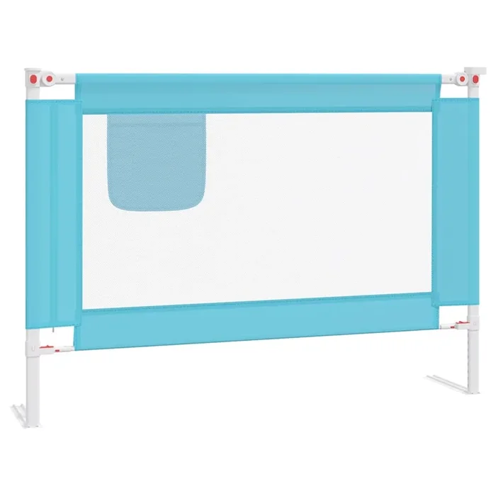 vidaXL Barandilla de seguridad cama de niño tela azul 90×25 cm