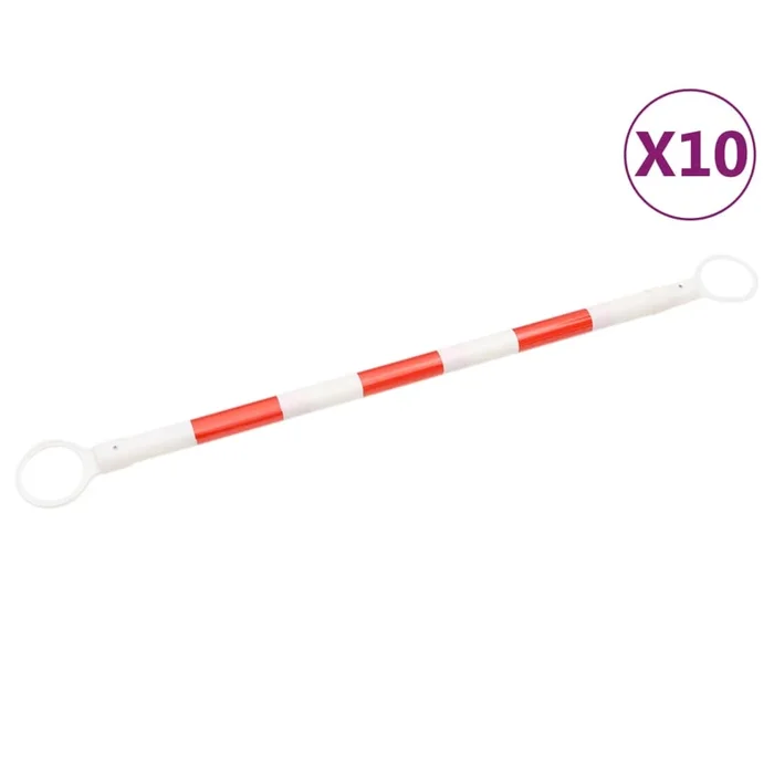 vidaXL Barras retráctiles para conos de tráfico 10 uds ABS 116-197 cm