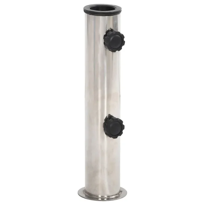 vidaXL Base de sombrilla para mástil Ø38/48 mm acero inoxidable plata