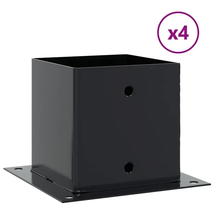 vidaXL Bases para postes cuadradas 4 uds. Antracita 141×141 mm