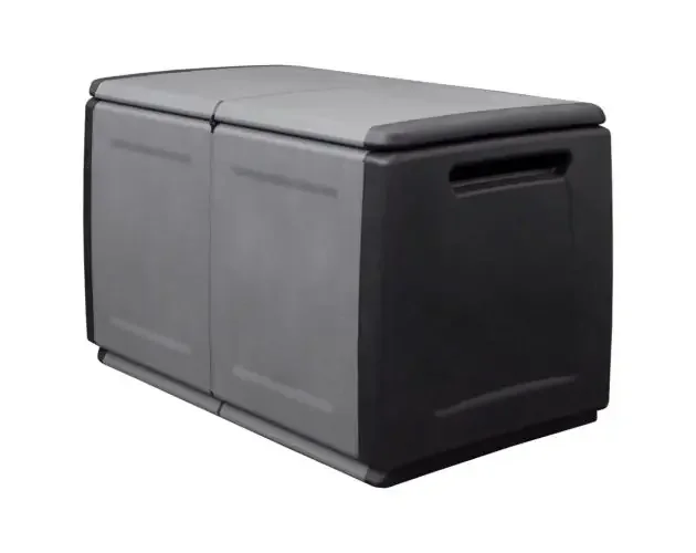 vidaXL baúl de almacenaje jardín gris oscuro y negro 230 l 96x53x57 cm | Brico Depôt A Buon Prezzo