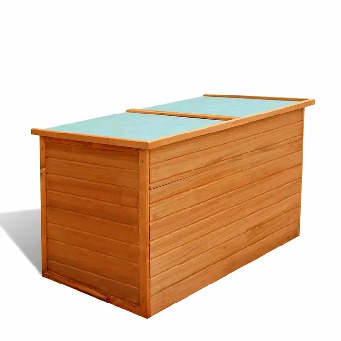 vidaXL Baúl de jardín de madera 126x72x72 cm
