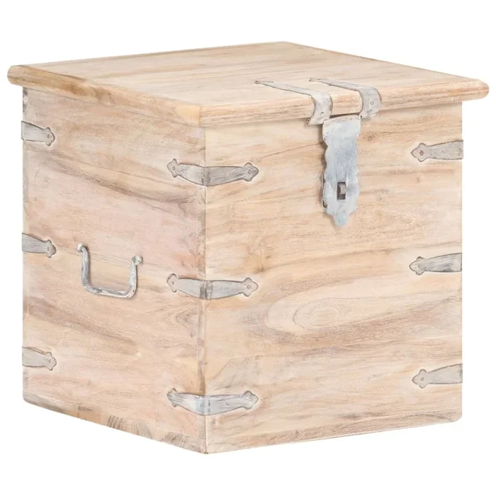 vidaXL Baúl de madera maciza de acacia 40x40x40 cm (2)