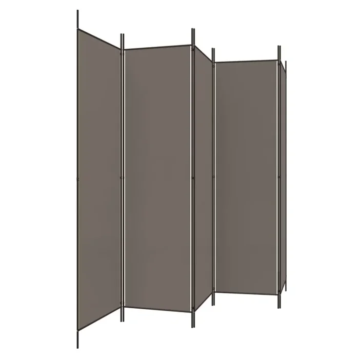 vidaXL Biombo divisor de 5 paneles de tela gris antracita 250×200 cm