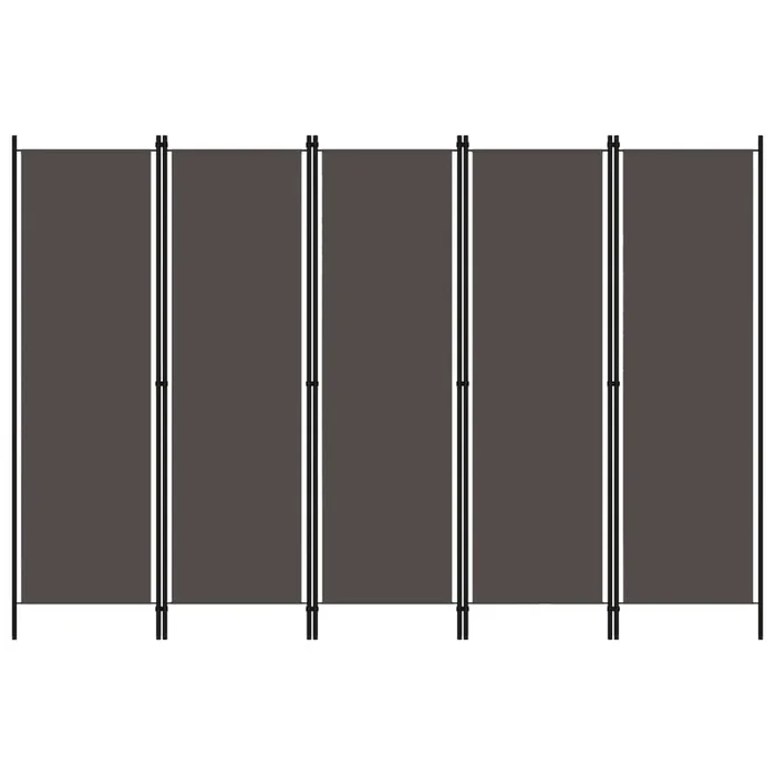 vidaXL Biombo divisor de 5 paneles gris antracita 250×180 cm