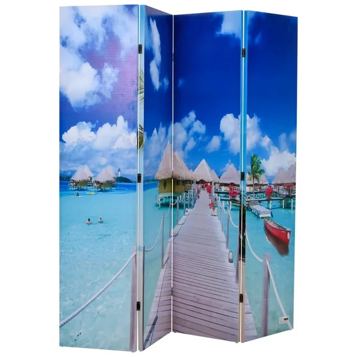 vidaXL Biombo divisor plegable diseño playa 160×170 cm