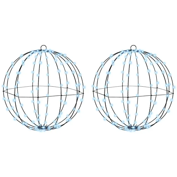 vidaXL Bola con 320 LED 2 pcs frío 50 cm Metal