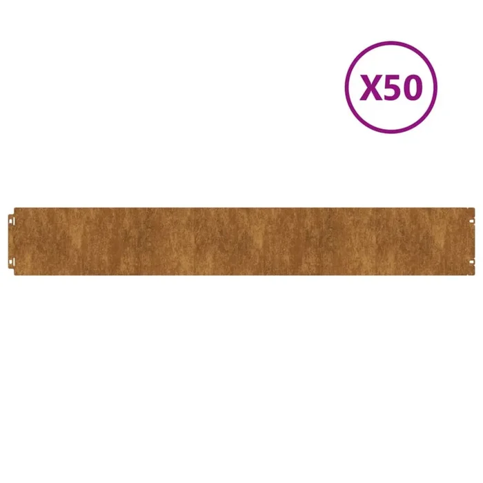 vidaXL Bordes de césped acero corten flexible 50 piezas 15×103 cm