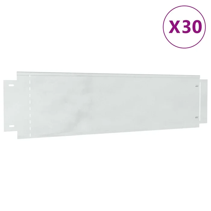 vidaXL Borduras para césped 30 pcs Plateado 100 x 25 cm